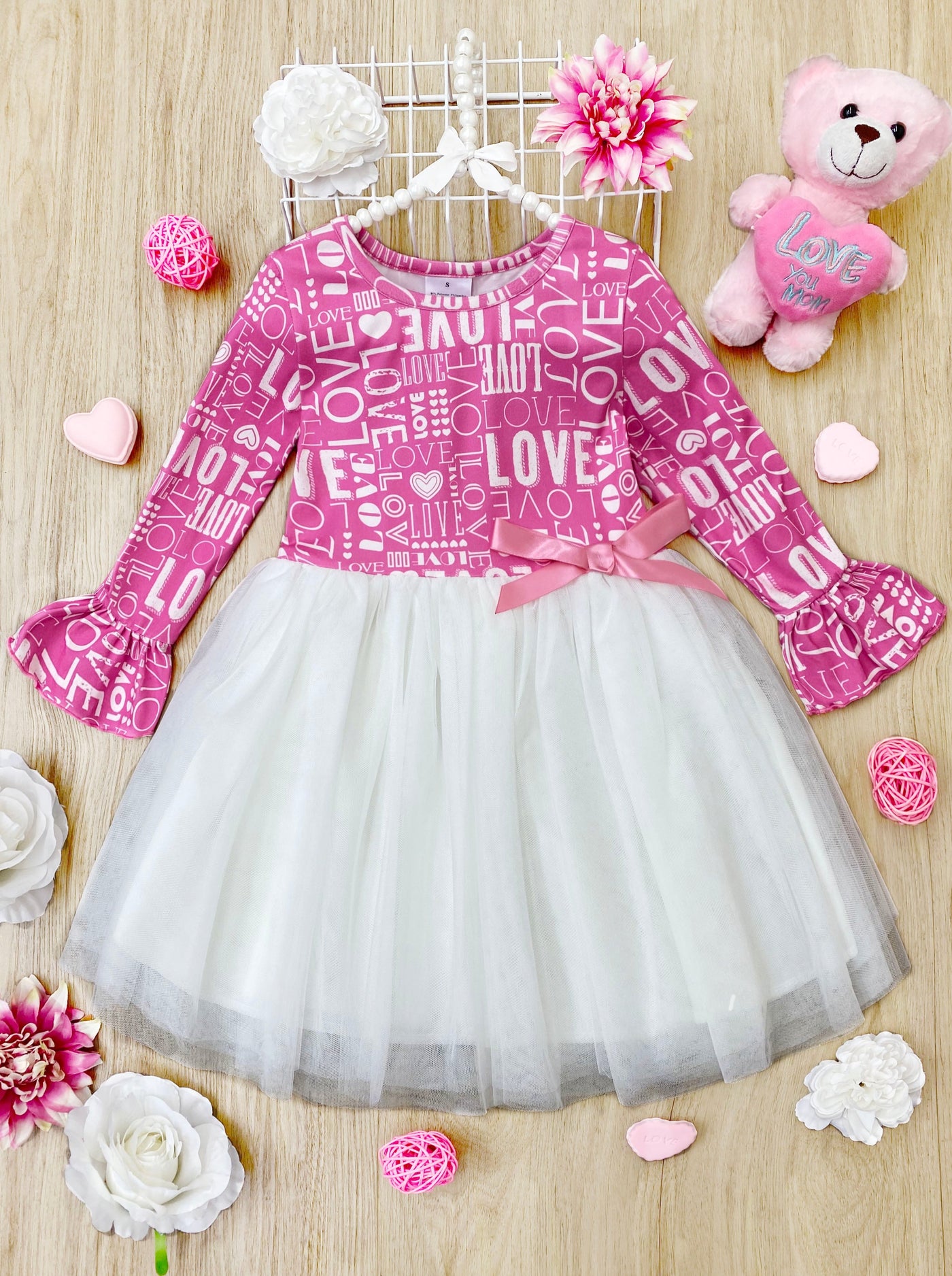 Fancy Toddler Clothes | Girls Love Print Tutu Dress | Girls Boutique