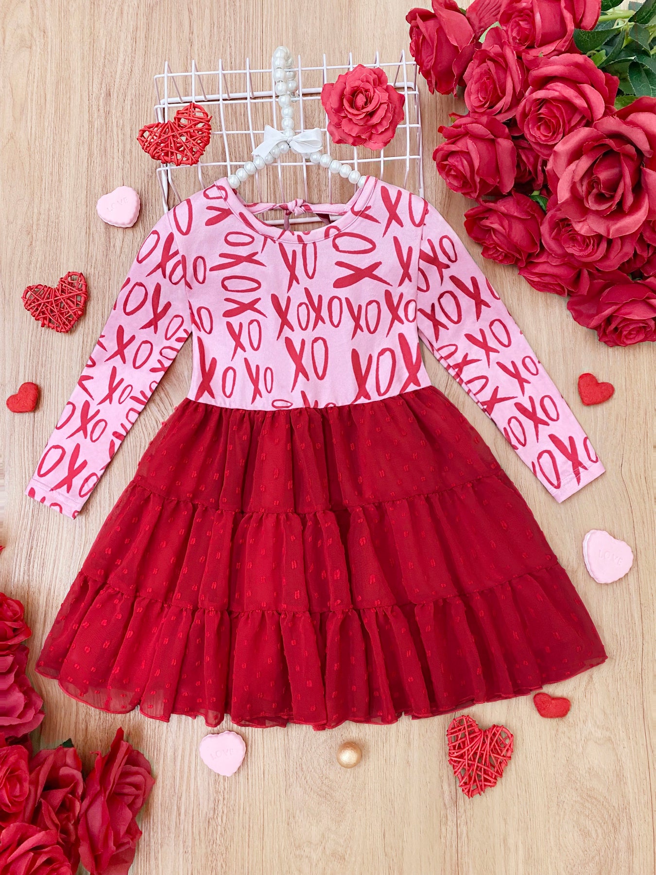 Dressy Toddler Clothes | Girls XOXO Print Swiss Tulle Ruffle Dress ...