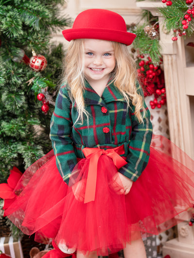 Cute Winter Dressy Outfits | Little Girls Plaid Blazer Tutu Dress