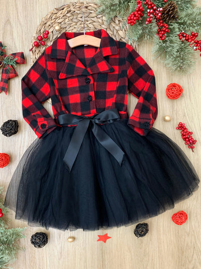 Cute Fall Dressy Outfits | Little Girls Plaid Blazer Tutu Dress