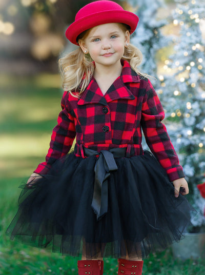 Cute Fall Dressy Outfits | Little Girls Plaid Blazer Tutu Dress