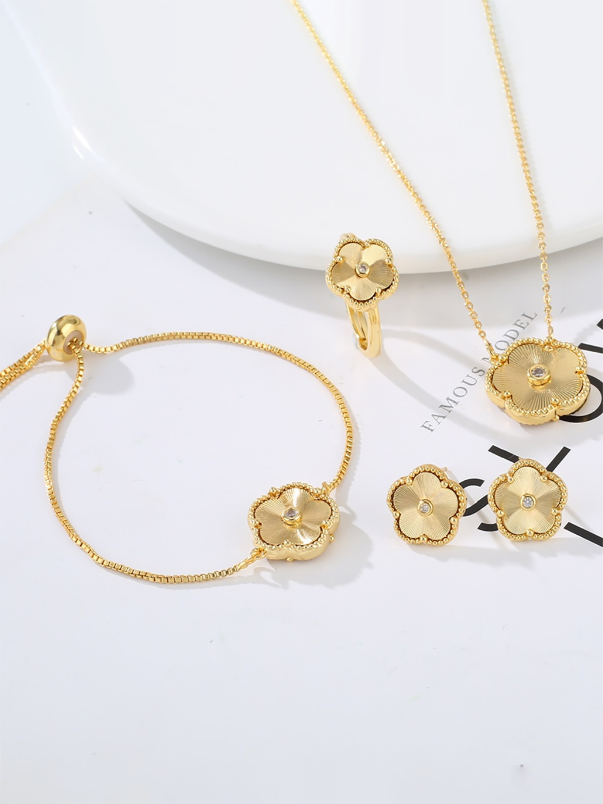 Golden Petals Gold Jewelry Set