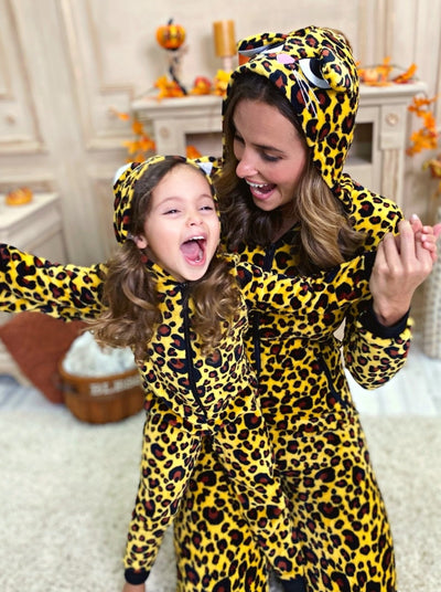 Mommy and Me Outfits | Leopard Onesie Hoodie Pajamas | Mia Belle Girls