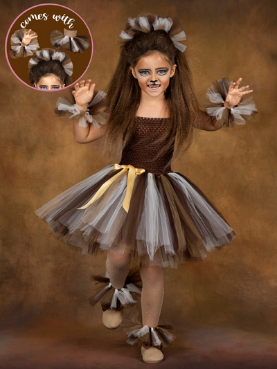 Kids Halloween Costumes | Girls Cute Lion Tutu Dress | Mia Belle Girls