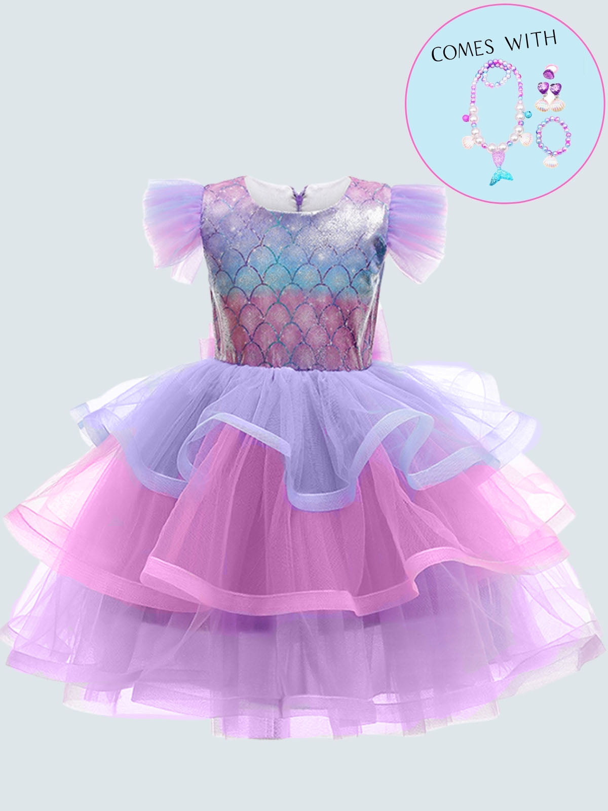 Girls Halloween Costumes | Mermaid Princess Dress Set - Mia Belle Girls