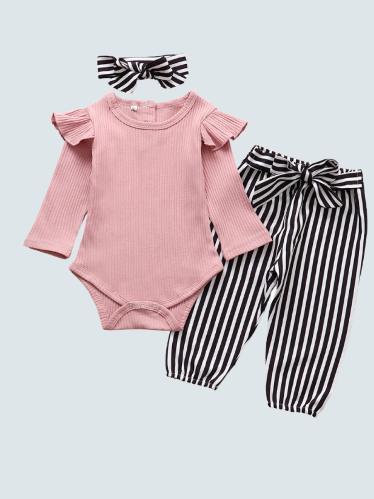 Baby Zebra in the Fall Onesie with Pants and Matching Headbands