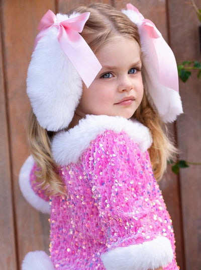 Girls Faux Fur Bunny Ears Hair Clip | Accessories - Mia Belle Girls