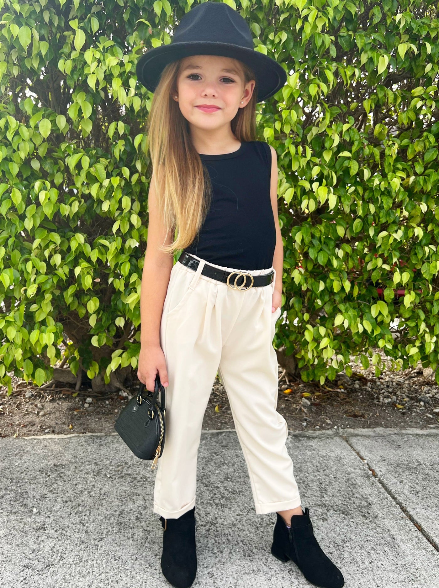 Mia Belle Girls Top & Belted Pants Set | Everyday Clothes