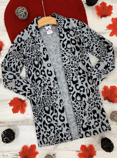 Mommy & Me Sweaters | Snow Leopard Print Cardigan | Mia Belle Girls