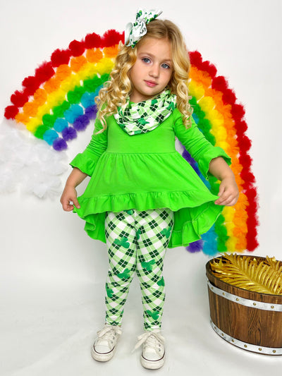 Mia Belle Girls St. Patrick's Day Tunic, Scarf, And Legging Set