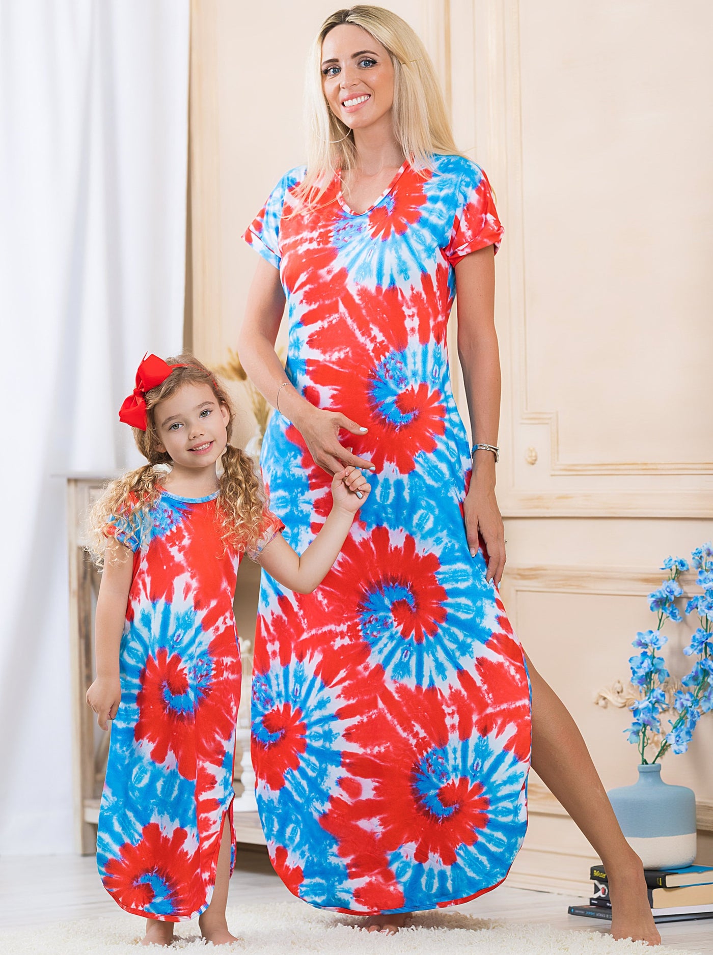 Mommy & Me Dress | Matching Tie Dye Twist Maxi Dress - Mia Belle Girls