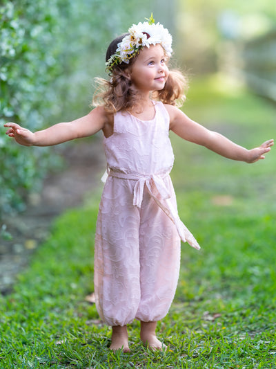 Toddler Spring Clothes | Girls Sleeveless Paisley Drawstring Jumpsuit