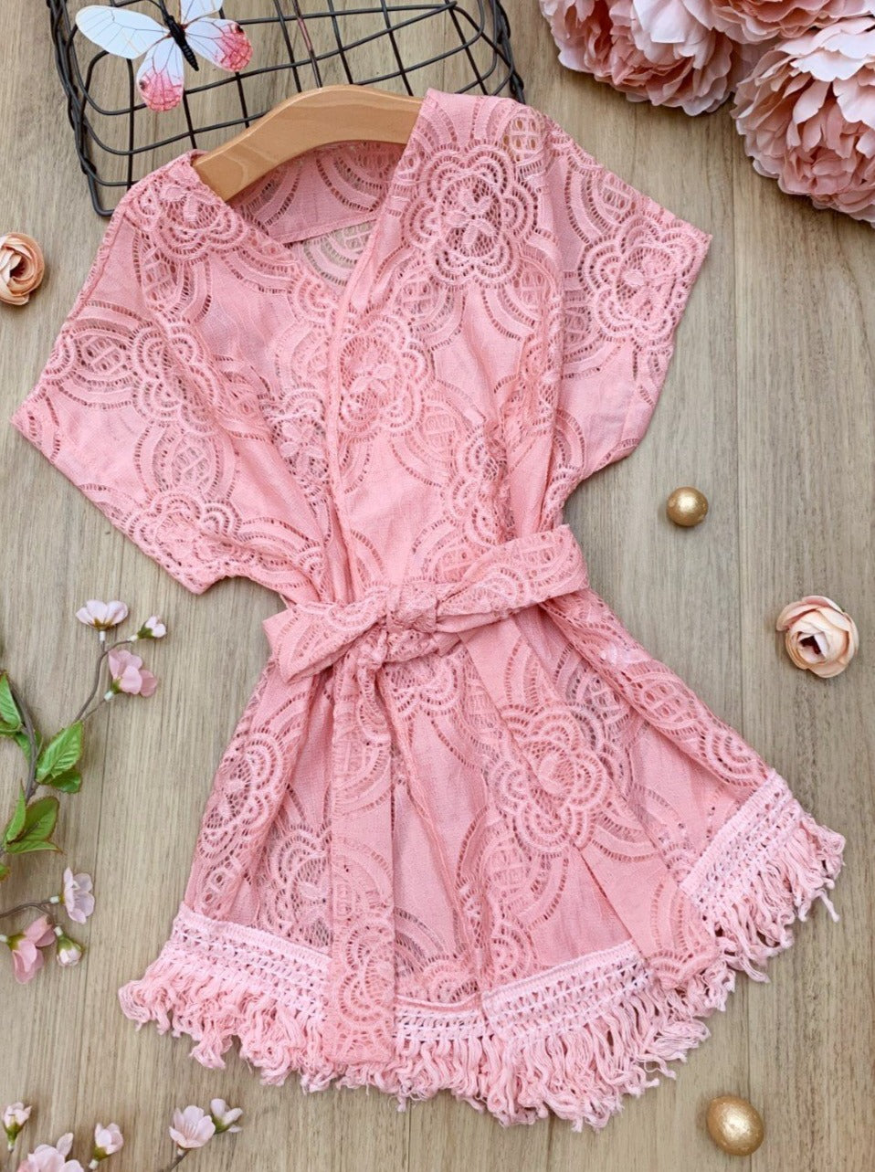 Little Girls Swimsuits Cover Ups | Lace Knit Swim Cover Up Kimono 