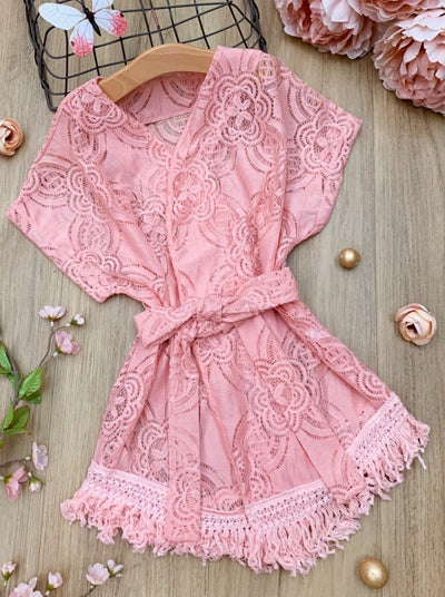 Little Girls Swimsuits Cover Ups | Lace Knit Swim Cover Up Kimono 