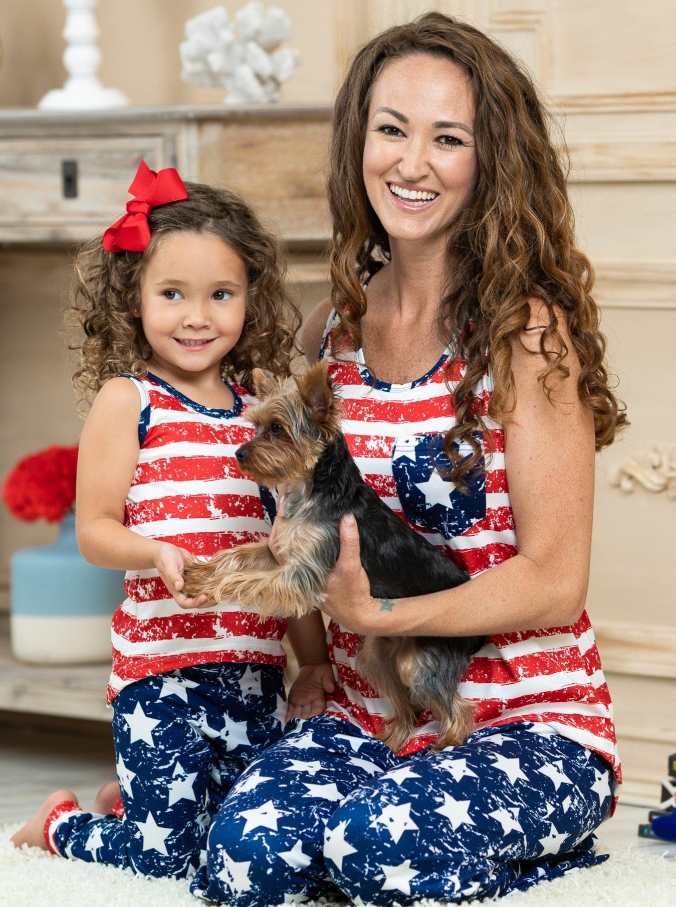 Mommy & Me Outfits | 4th Of July Sets | American Flag Loungewear Sets