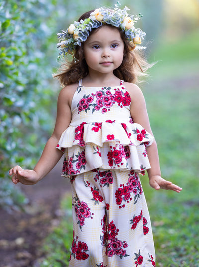 Cute Toddler Outfits | Girls Spring Floral Top & Palazzo Pants Set ...