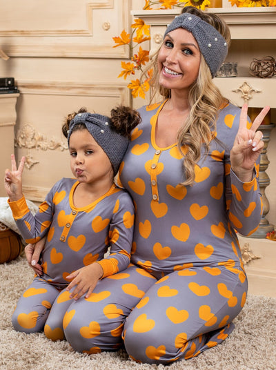 Mommy & Me Matching Pajamas | Heart Print Pajamas | Mia Belle Girls