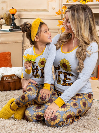Mommy & Me Matching Pajamas | Love Sunflowers Long Sleeve Pajama Set