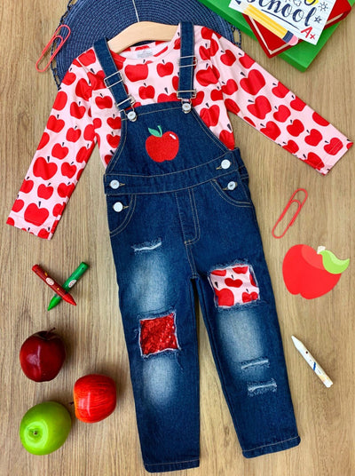 Apple Vision Top & Patched Denim Overall Set