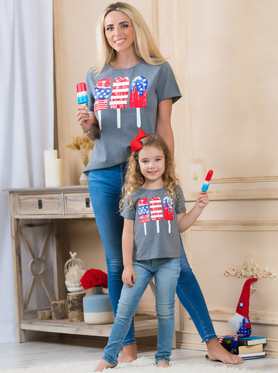 Mommy And Me US Flag Popsicle Top | Mia Belle Girls 4th Of July Tops