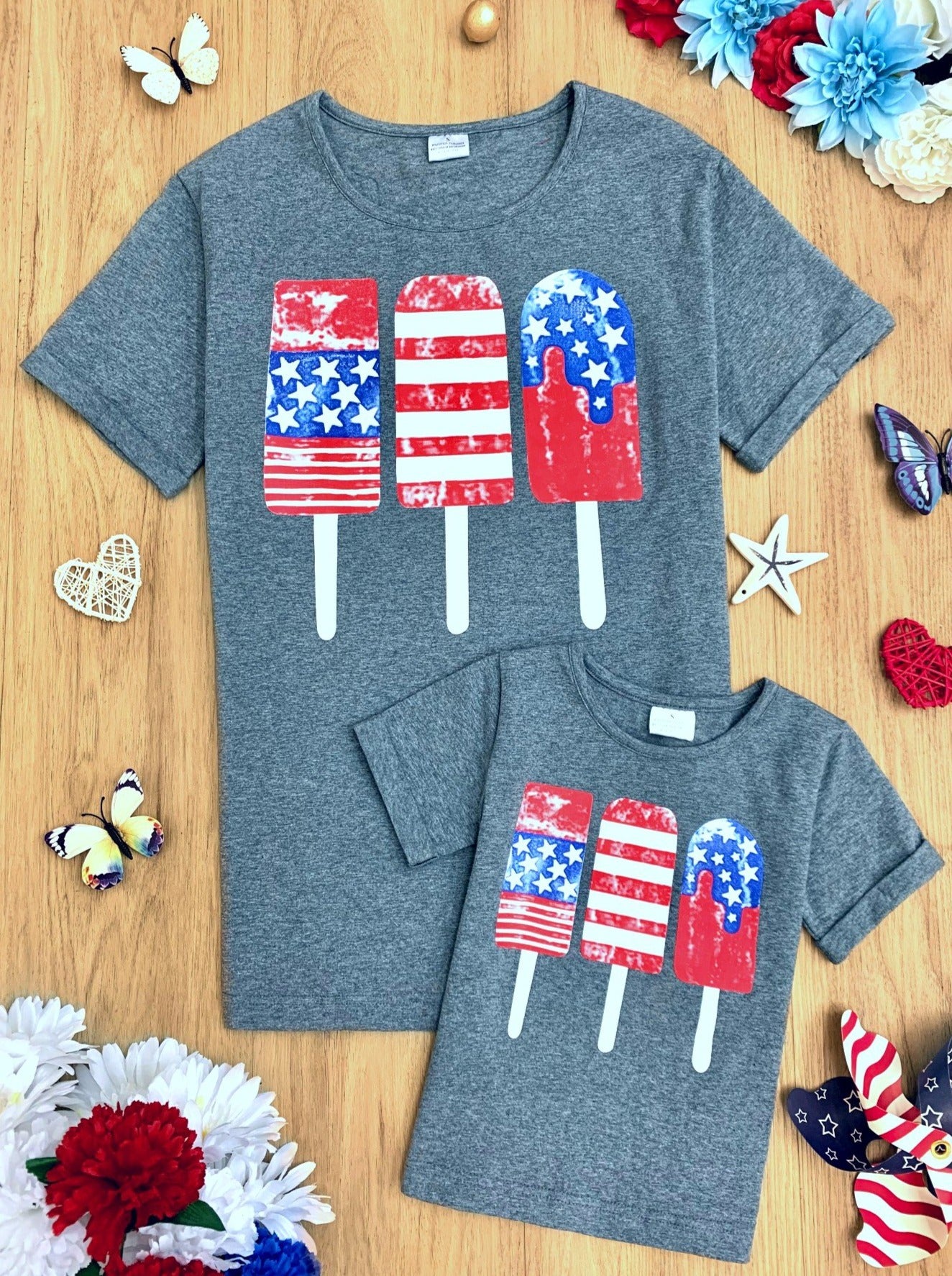 Mommy And Me US Flag Popsicle Top | Mia Belle Girls 4th Of July Tops