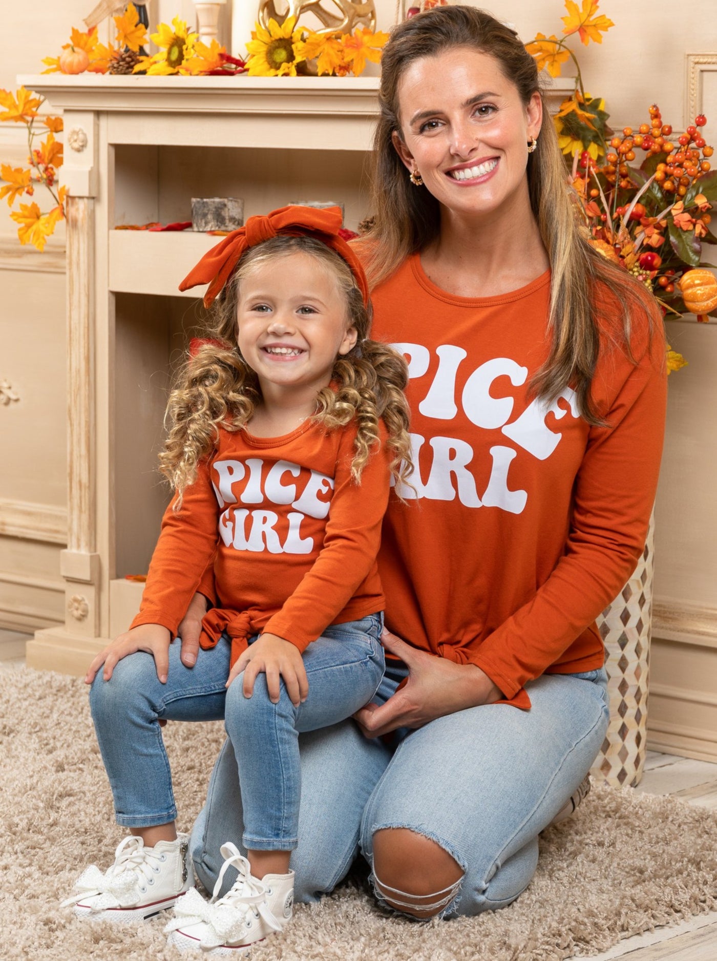 Mommy & Me Matching Spice Girl Knot Hem Top - Mia Belle Girls