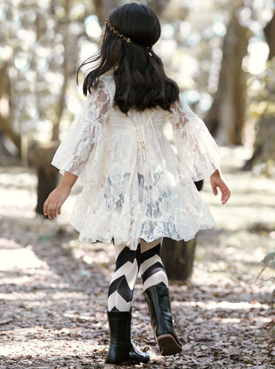 Cute Fall Fashion For Girls | Lacey Hi-Lo Tunic & Striped Legging Set