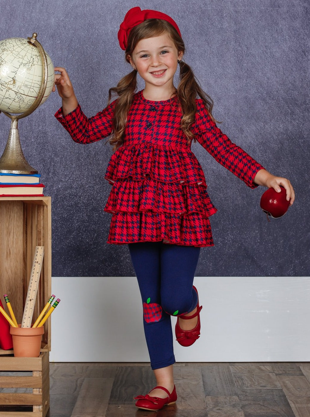 First Day of School | Houndstooth Tunic & Leggings | Mia Belle Girls