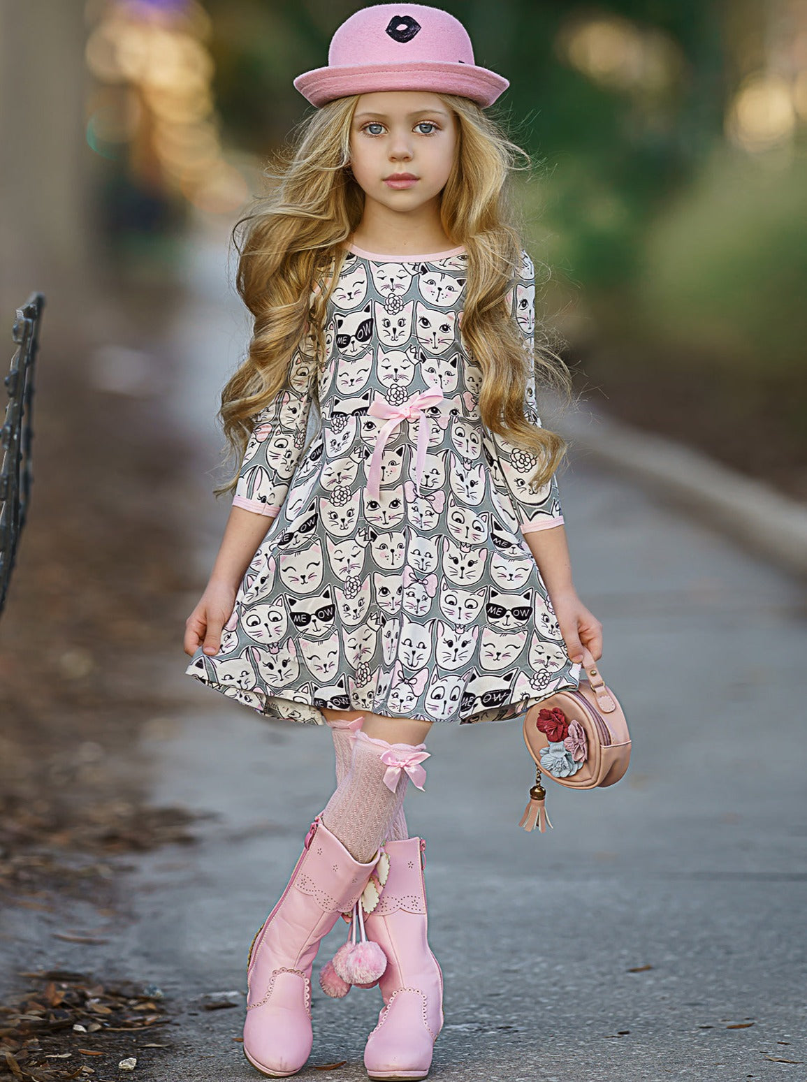 Back To School Dresses | Cute Kitten Dress | Mia Belle Girls