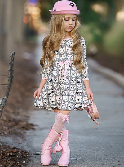 Back To School Dresses | Cute Kitten Dress | Mia Belle Girls