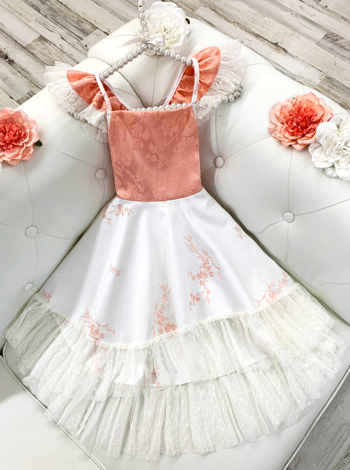 Girls Hi-Lo Flutter Sleeve Ruffled Hem Dress - Girls Spring Dressy Dress