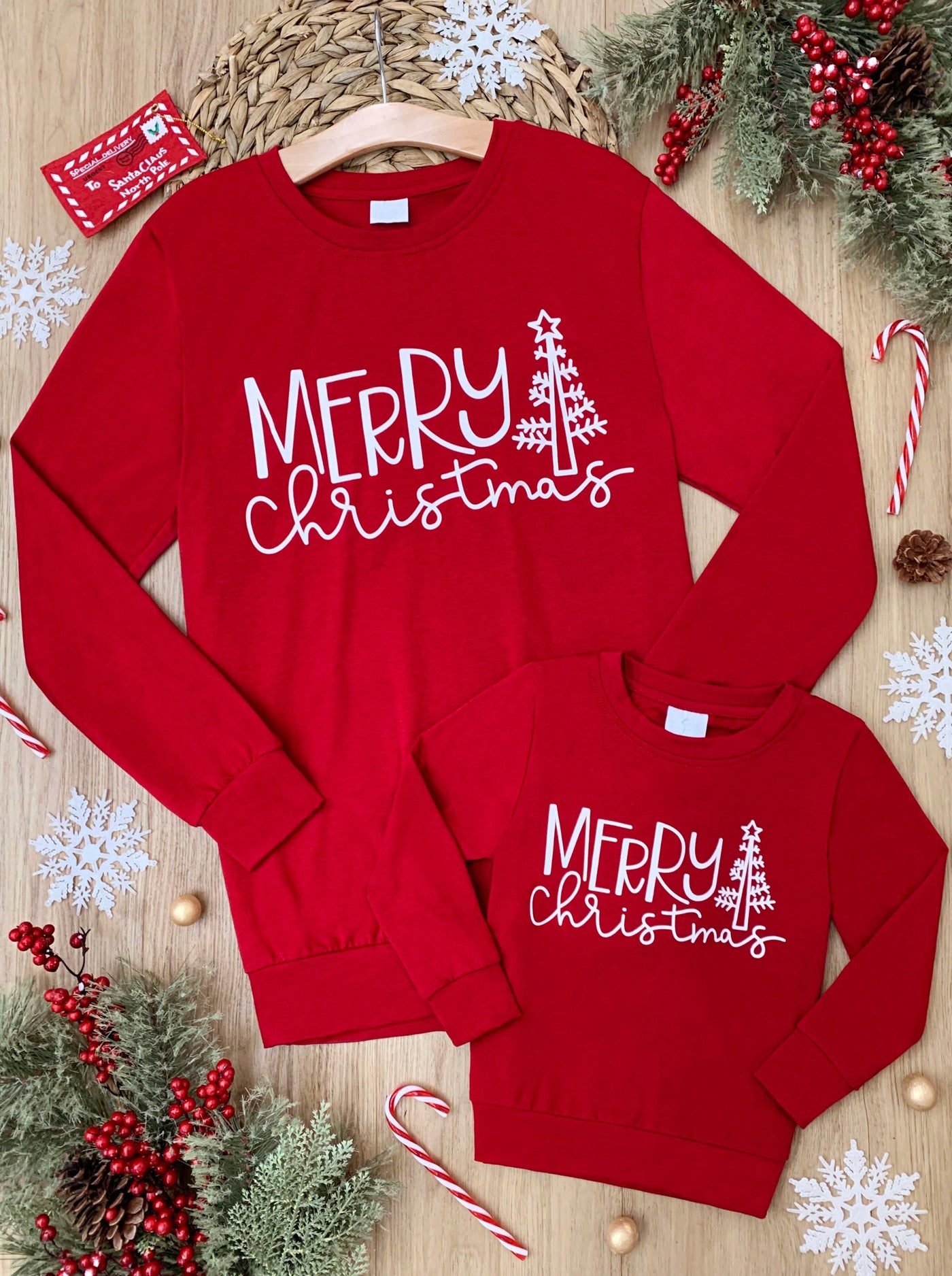 Mommy and Me Winter Tops | Merry Christmas Matching Pullover Top