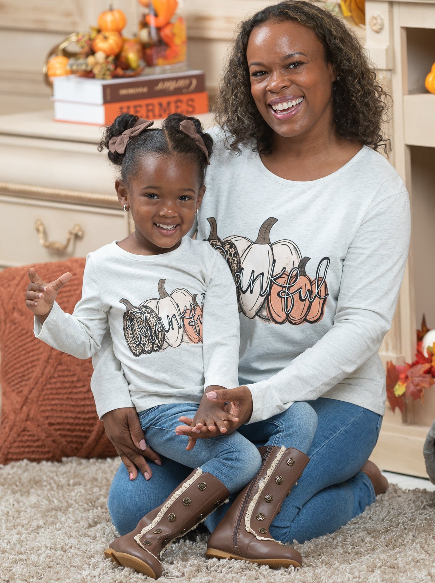 Mommy and Me Matching Fall Top | Thankful Pullover | Mia Belle Girls