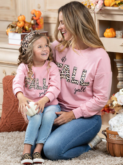 Mommy & Me Fall Tops | Matching Fall Leopard Print Pullover Sweatshirt