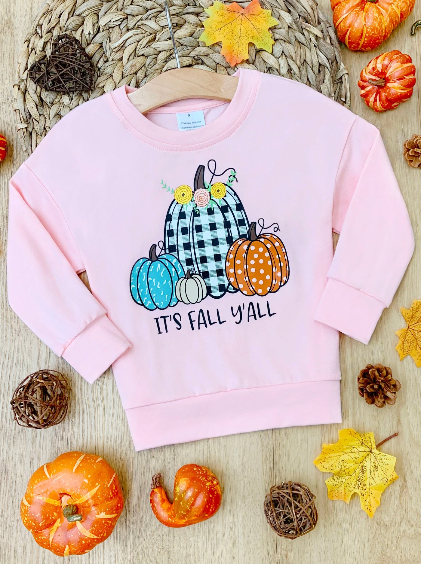 Toddlers Cute Fall Tops | It's Fall Y'all Pumpkin Patch Pullover Top