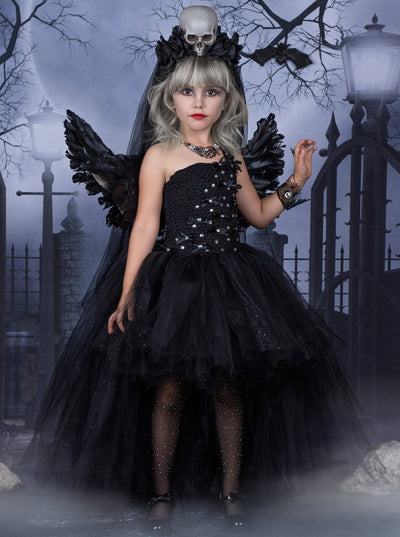 Kids Halloween Costumes | Angel of Death Tutu Dress | Mia Belle Girls