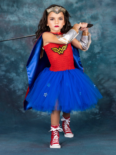 Kids Halloween Costumes | Wonder Woman Tutu Dress | Mia Belle Girls
