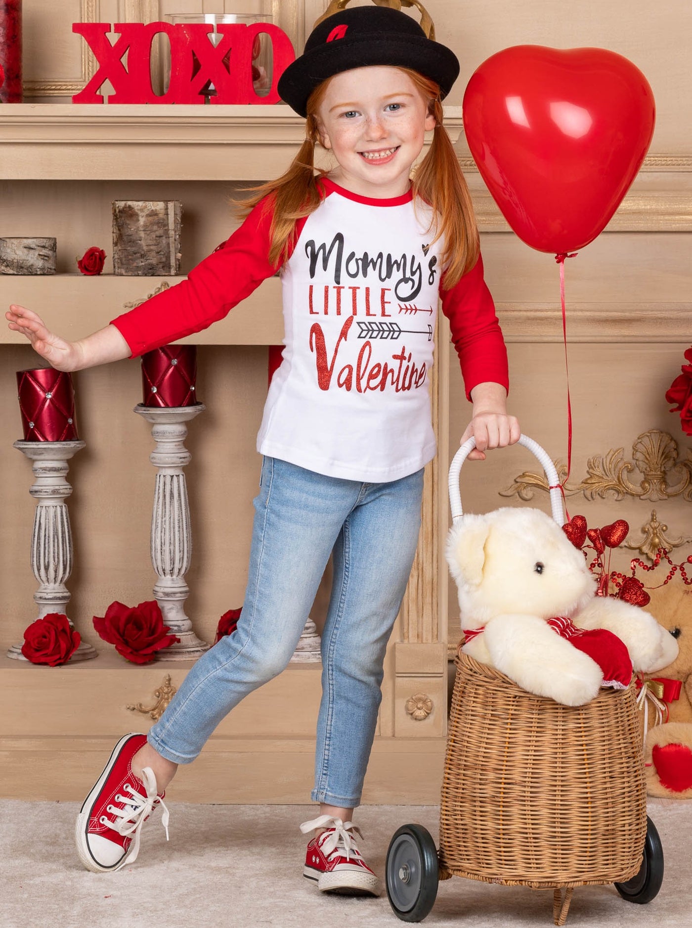 Kids Valentine's Tops | Mommy's Little Valentine Raglan Sleeve Top