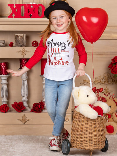 Kids Valentine's Tops | Mommy's Little Valentine Raglan Sleeve Top