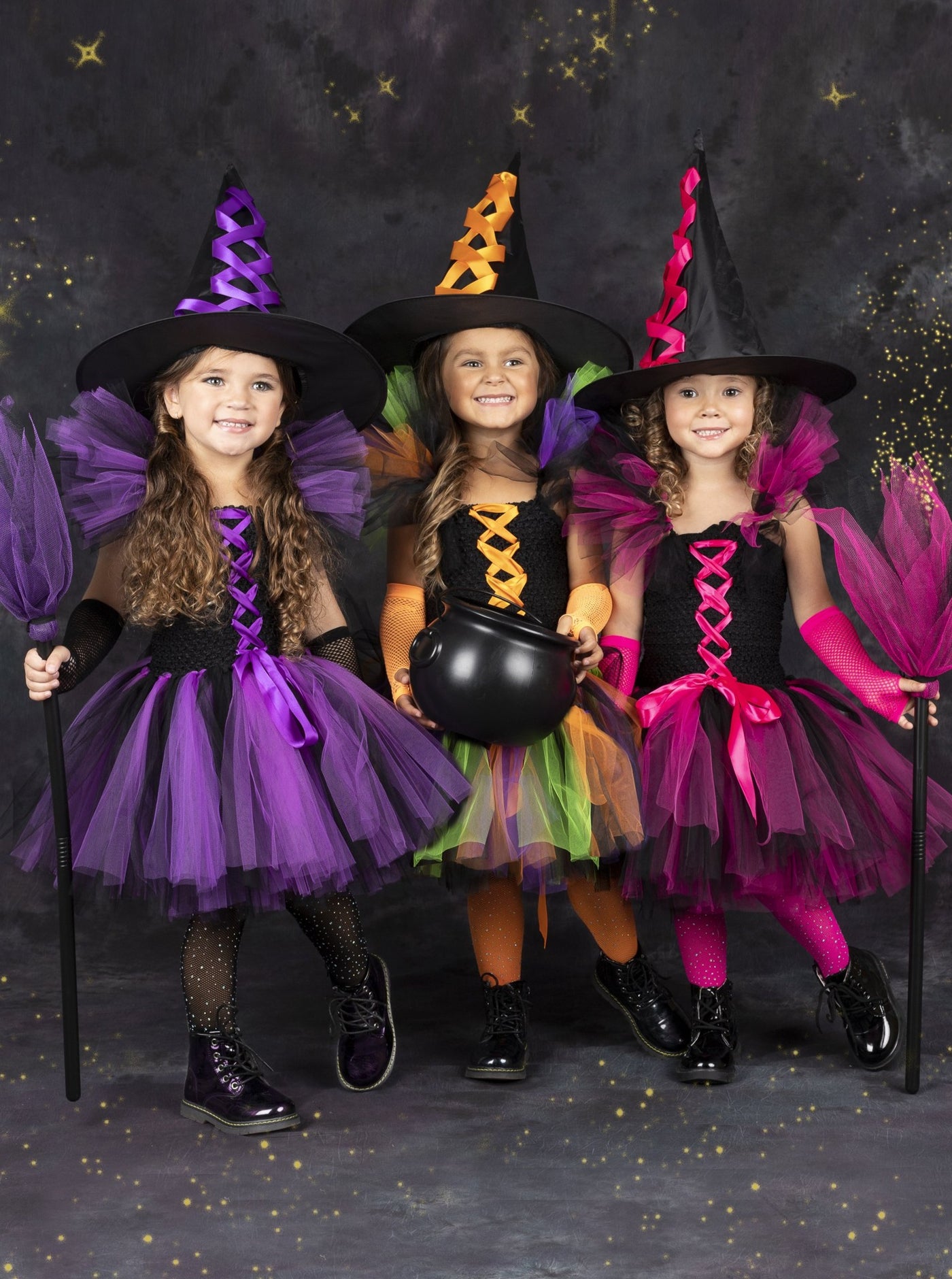 Girls Halloween Costume | Deluxe Witch Tutu Dresses | Mia Belle Girls