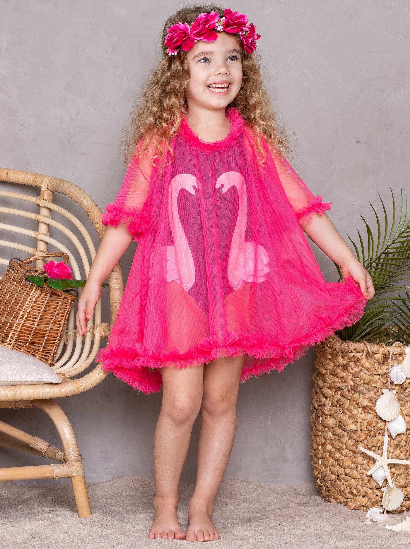 Kids Swimsuits | Little Girls Glamour Galore Sheer Vintage Cover Up 