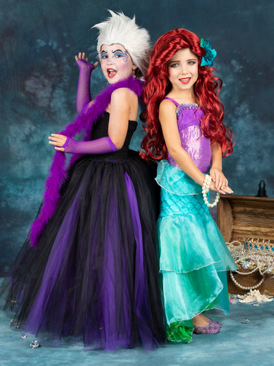 Girls Halloween Costumes | Ursula Inspired Dress | Mia Belle Girls