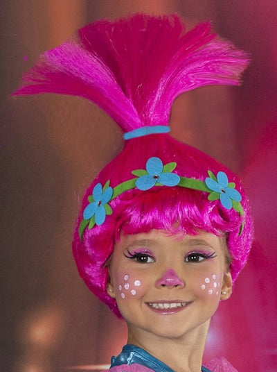 Kids Halloween Wigs | Trolls Inspired Poppy Pink Wig - Mia Belle Girls