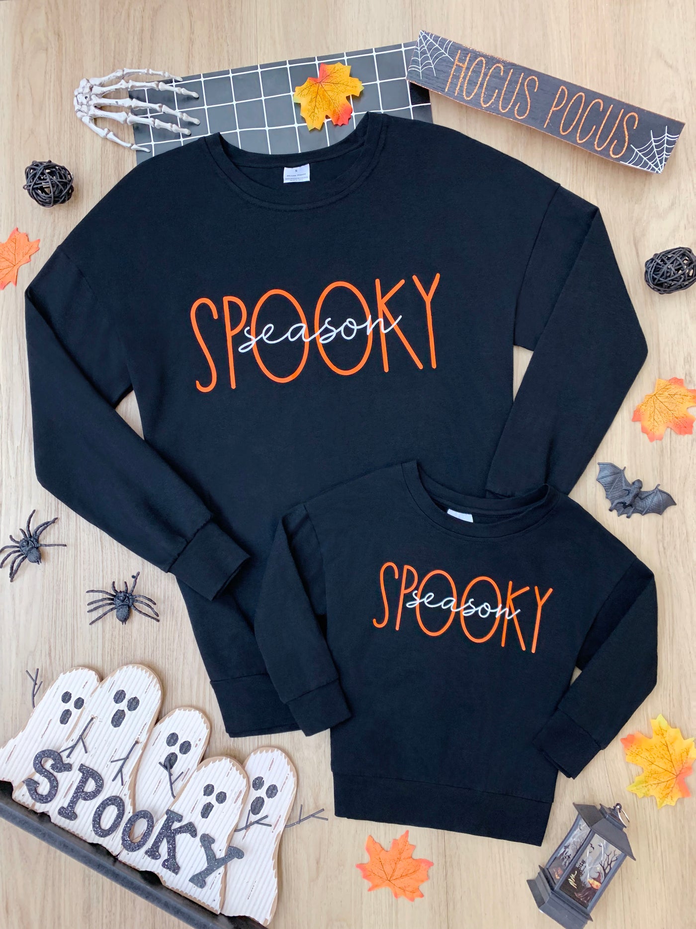 Mommy & Me Halloween Spooky Season Pullover Sweaters - Mia Belle Girls