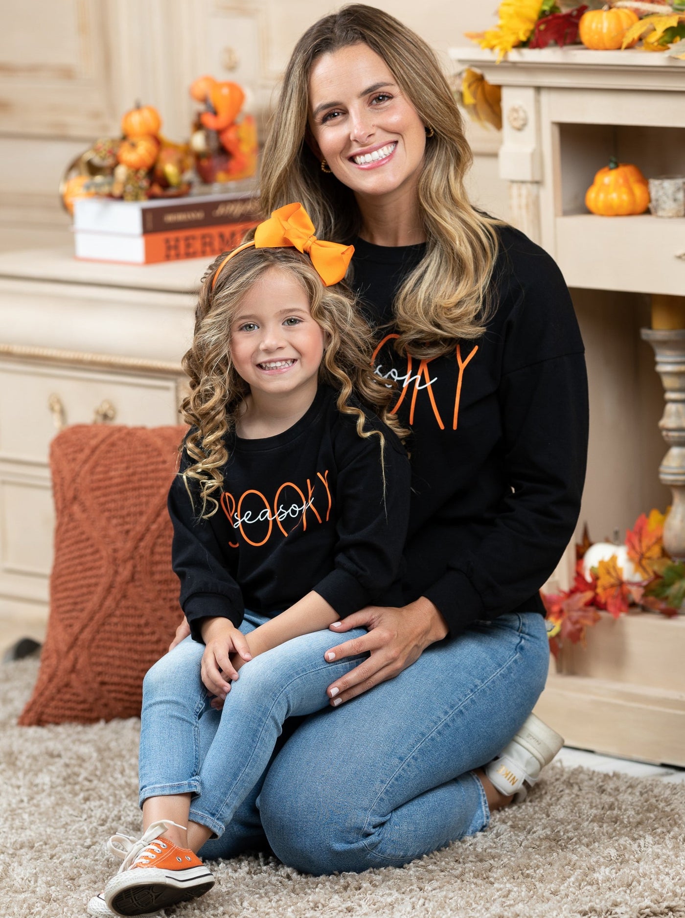 Mommy & Me Halloween Spooky Season Pullover Tops - Mia Belle Girls