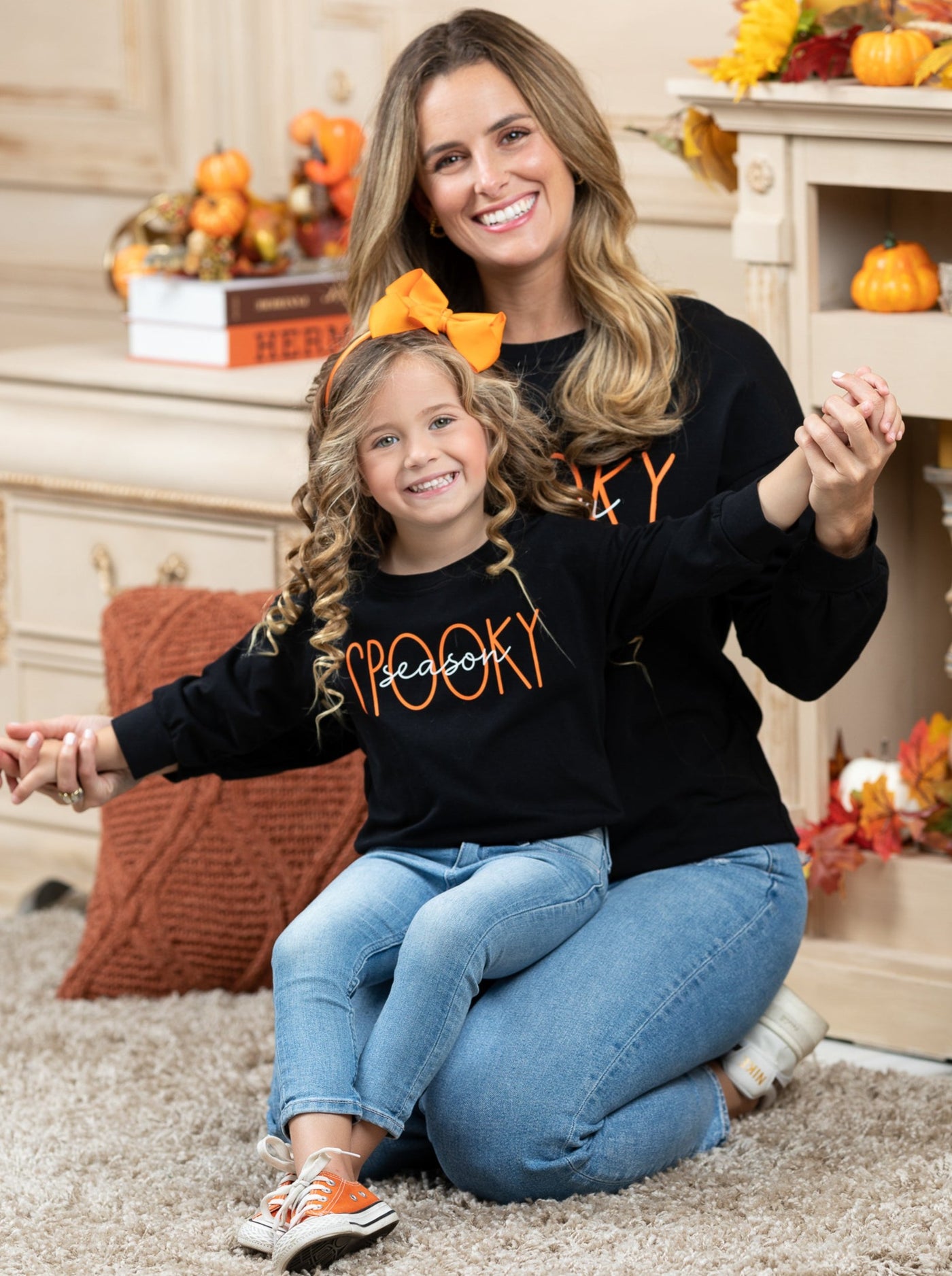 Mommy & Me Halloween Spooky Season Pullover Tops - Mia Belle Girls