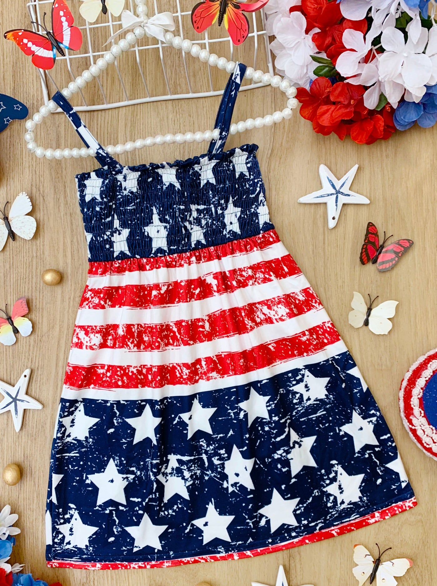 Mommy And Me US Flag Smocked Sundress | 4th Of July Dresses