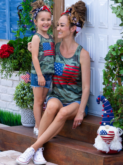Mommy & Me Tops | 4th of July Camouflage Tank Top - Mia Belle Girls