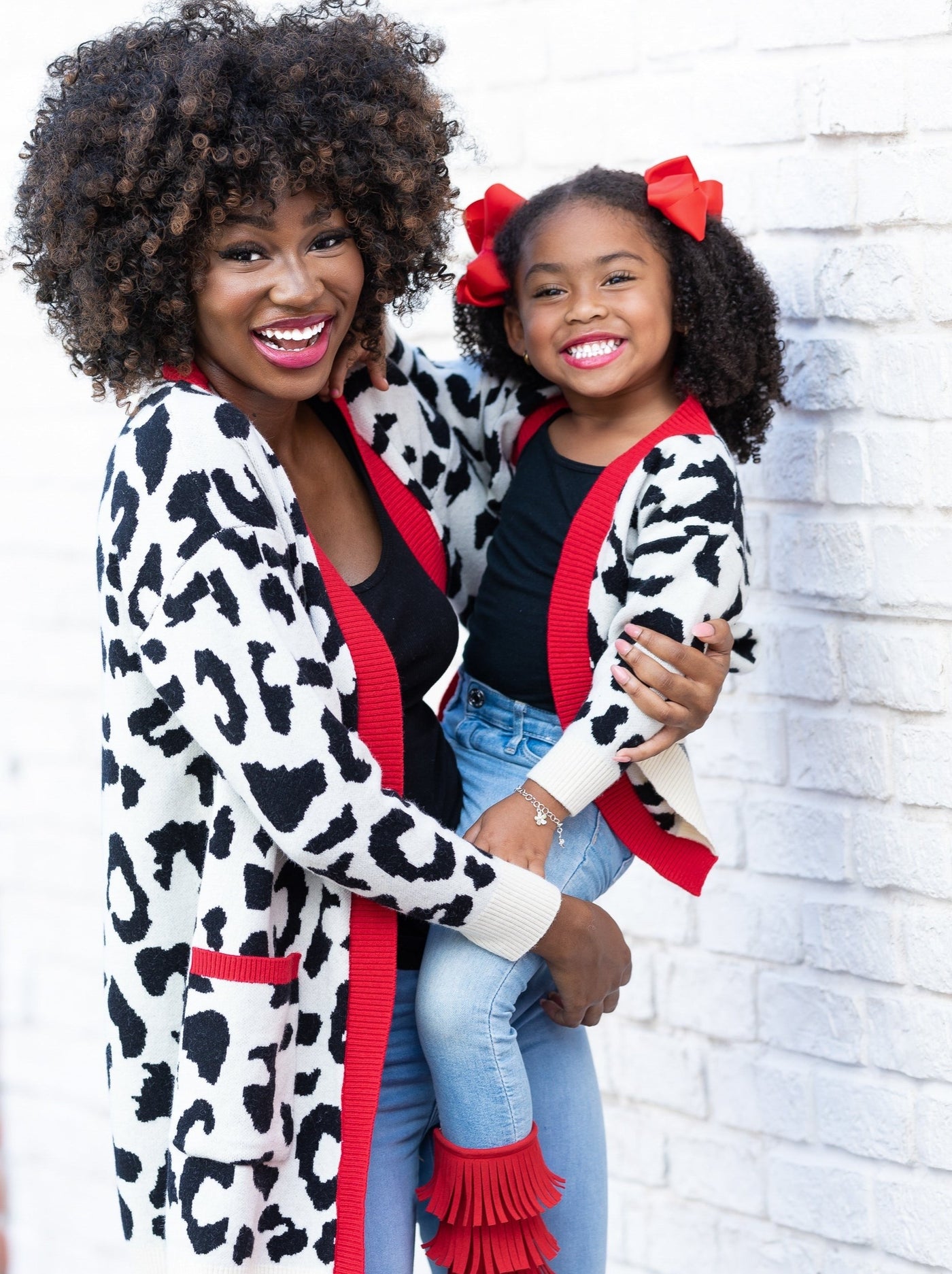 Mommy & Me Cardigans | Matching Snow Leopard Print Oversized Cardigan