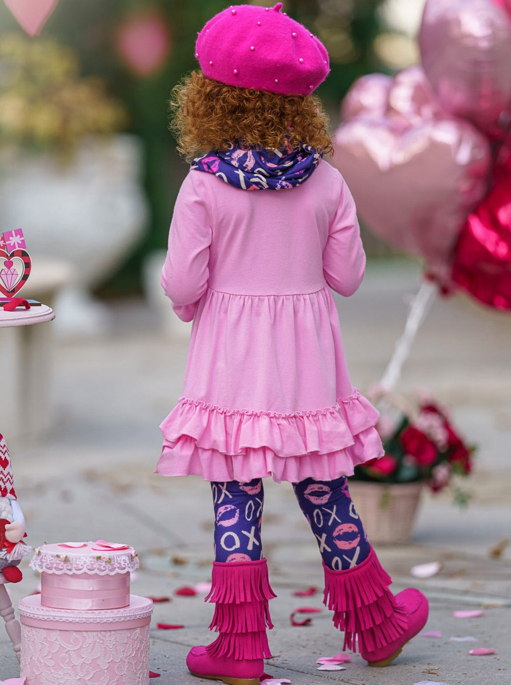 Valentine Kisses Tunic, Scarf And Legging Set